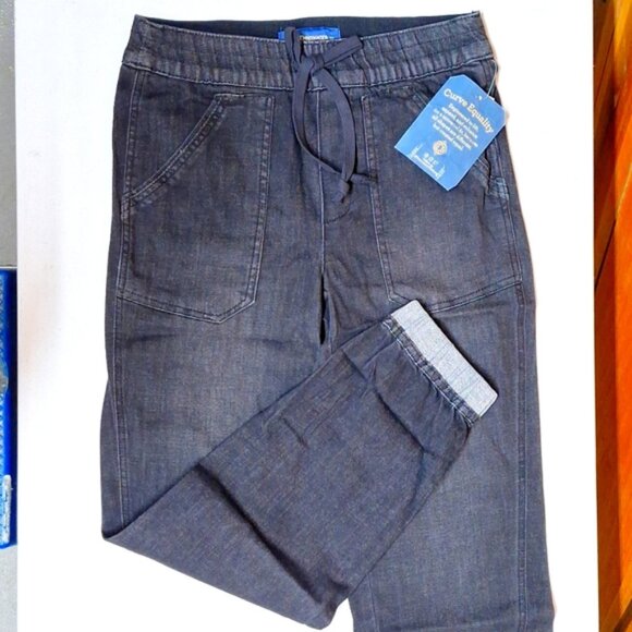 NEW! Democracy Pull-On High-Rise Denim Jogger Jeans, Black - Slimming, Stretch - Picture 3 of 10